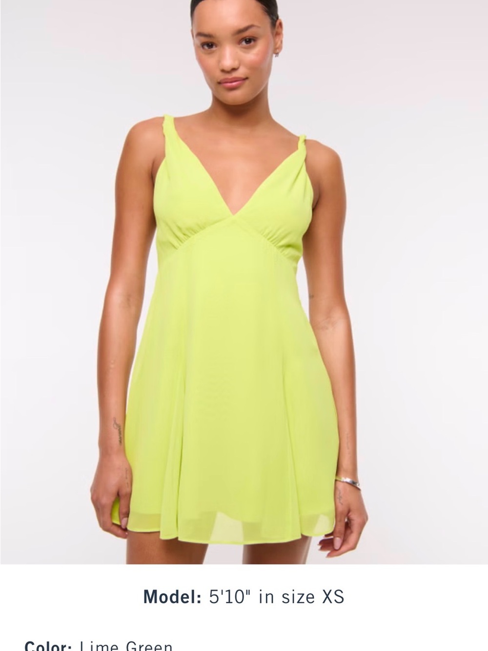 Abercrombie & Fitch V-Neck Twist Godet Mini Dress